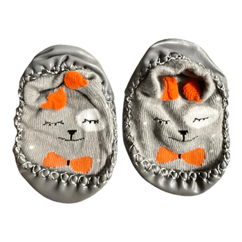Grey animal baby slippers