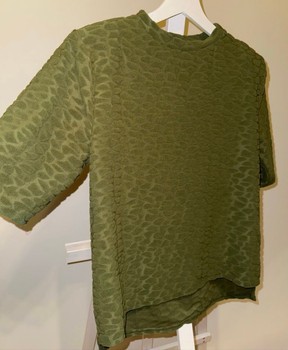 Olive green textured top