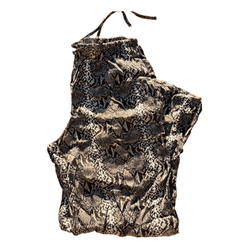snake print satin trousers