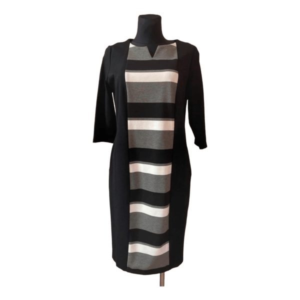 Striped colourblock midi dress