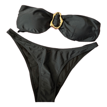 Black strapless bikini set