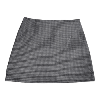 Grey checkered mini skirt