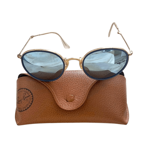 Ray-Ban foldable round metal sunglasses