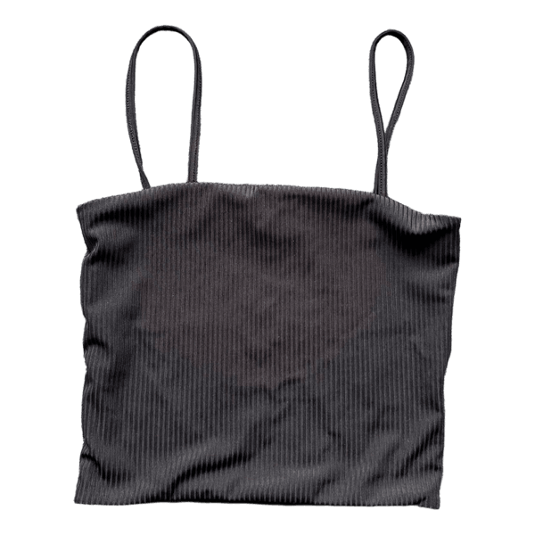 Black ribbed tank top