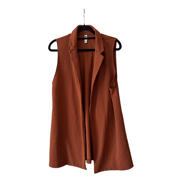 Brown sleeveless blazer vest