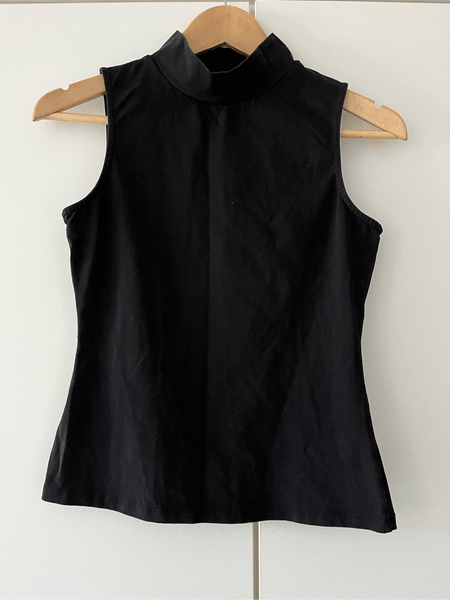Sleeveless mock neck top