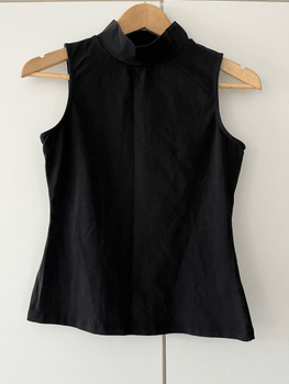 Sleeveless mock neck top