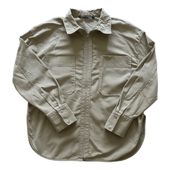 Beige zip-up shirt