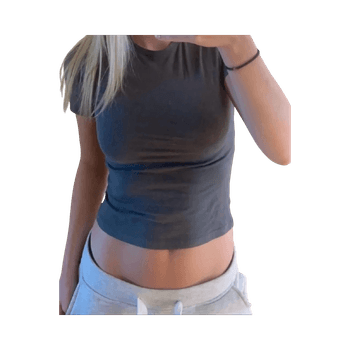 Tummanharmaa t-paita