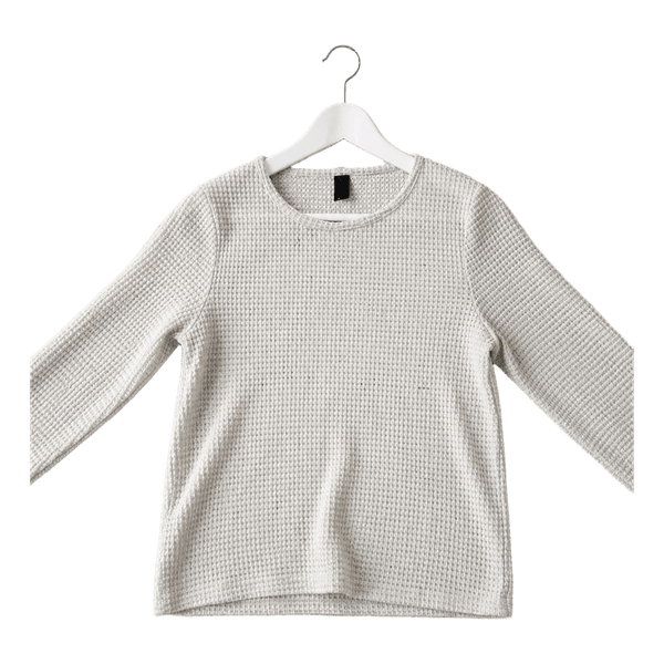 Beige våffelstickad tröja
