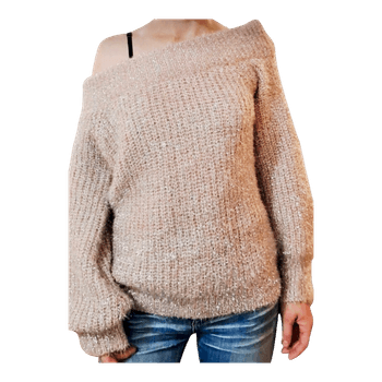 Beige kimaltava neulepaita