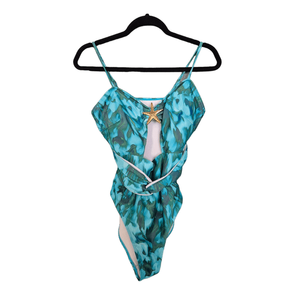 Blue patterned beach dress