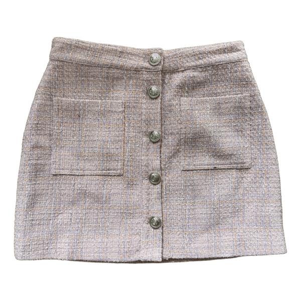 Pink tweed mini skirt
