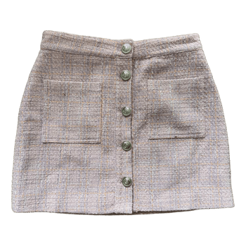 Pink tweed mini skirt
