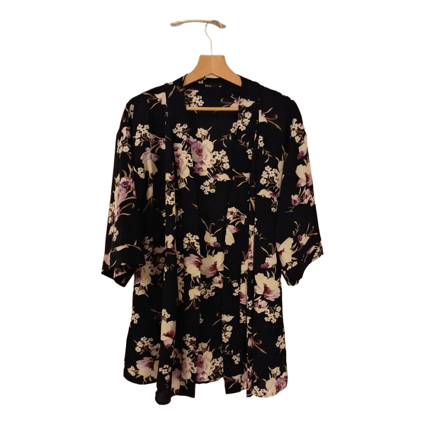 Floral print kimono