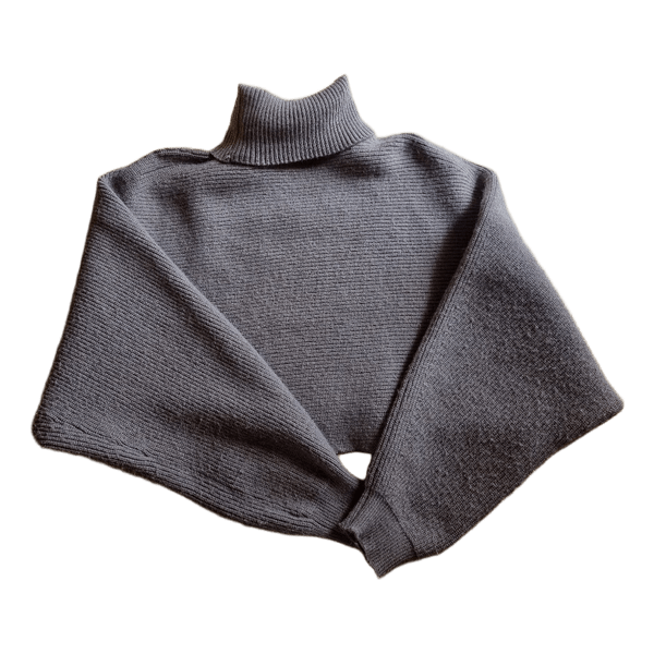 Brown cropped turtleneck sweater