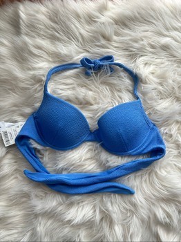 Blue bikini top