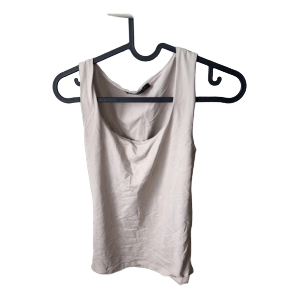 Beige ærmeløs top