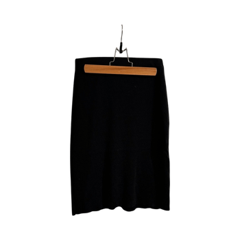 Black wool knit skirt