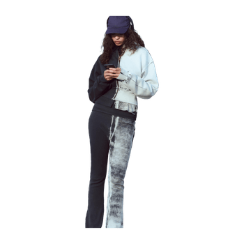 Black Faded-Effect Plush Sweatshirt