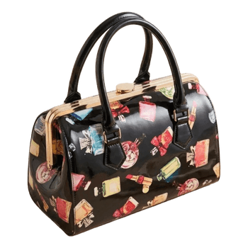 Patent print satchel bag