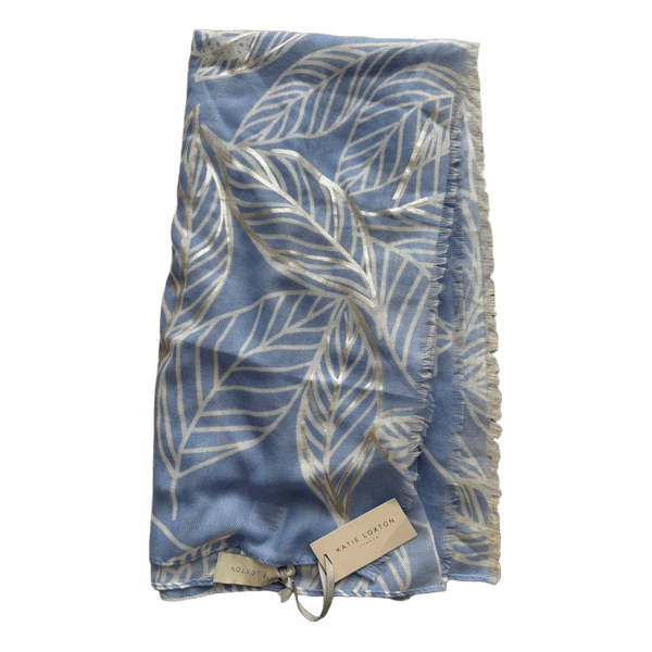 Blue leaf scarf