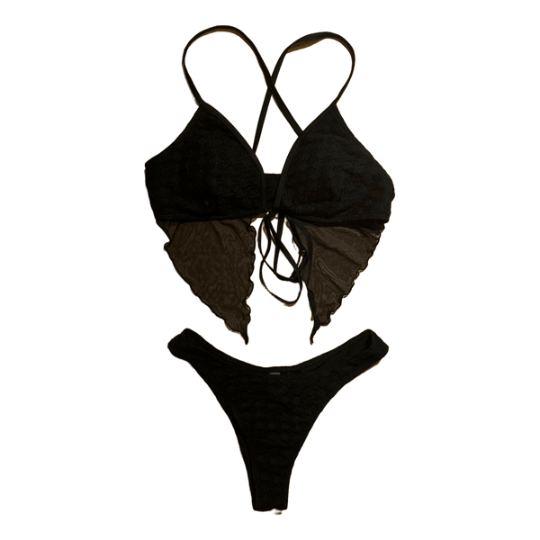 Black butterfly bikini set