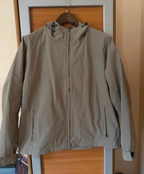Beige lightweight hooded jacket