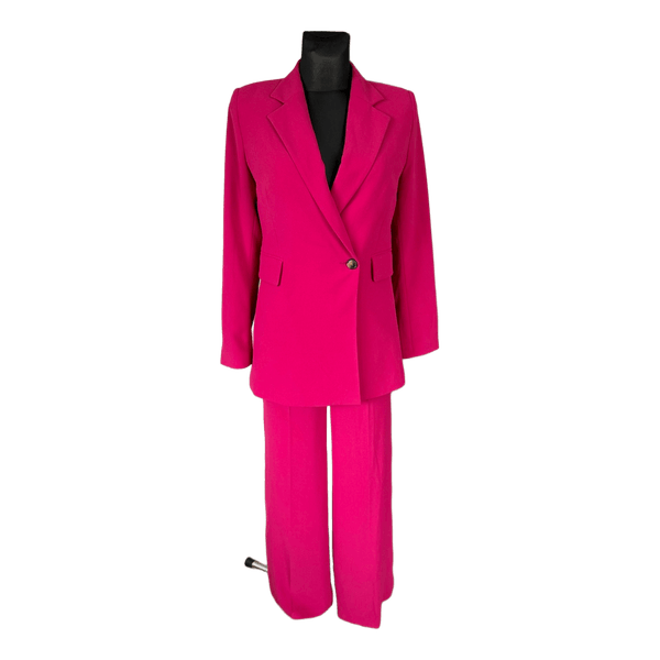 Fuchsia pink blazer suit