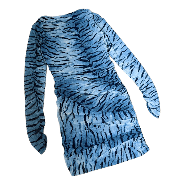 Blue animal print dress