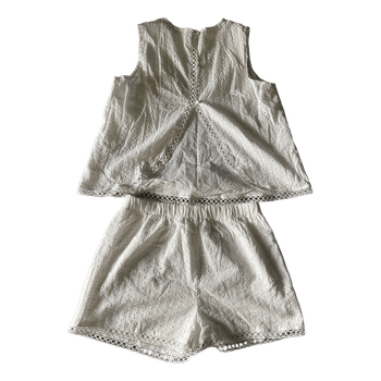 White eyelet shorts set