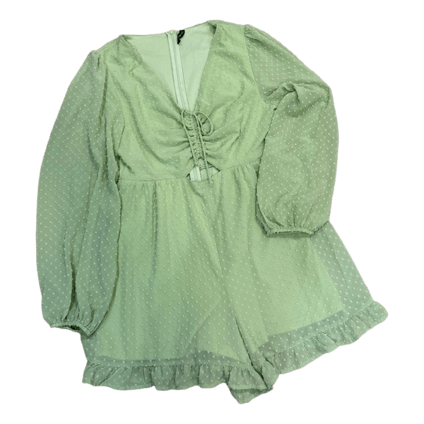 Green swiss dot playsuit