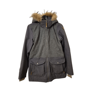 Icepeak harmaa talvitakki hupulla, koko 38