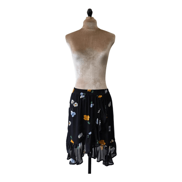 Ganni "Dainty Georgette" floral viscose mini skirt (38 / M)