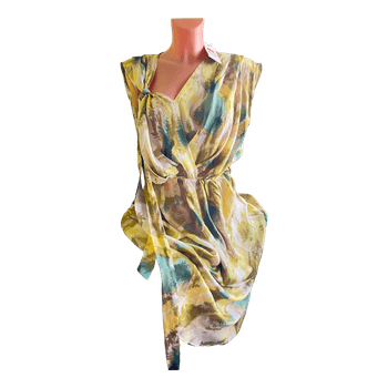 Multicolor abstract print dress