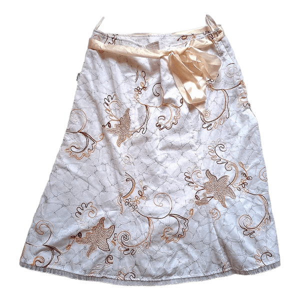White patterned midi skirt