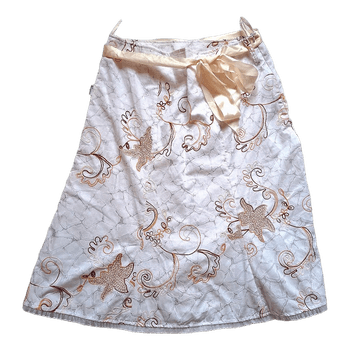 White patterned midi skirt