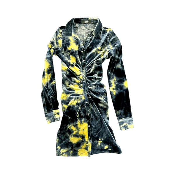 Jaded London, Mustard yellow tie-dye shirt dress