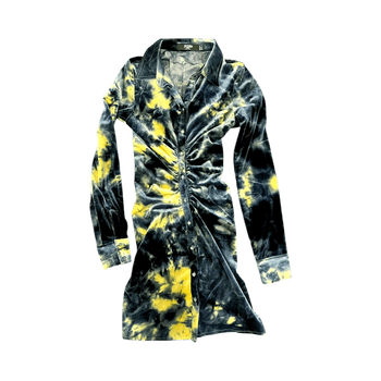 Jaded London, Mustard yellow tie-dye shirt dress
