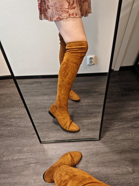 Mango suede knee high boots