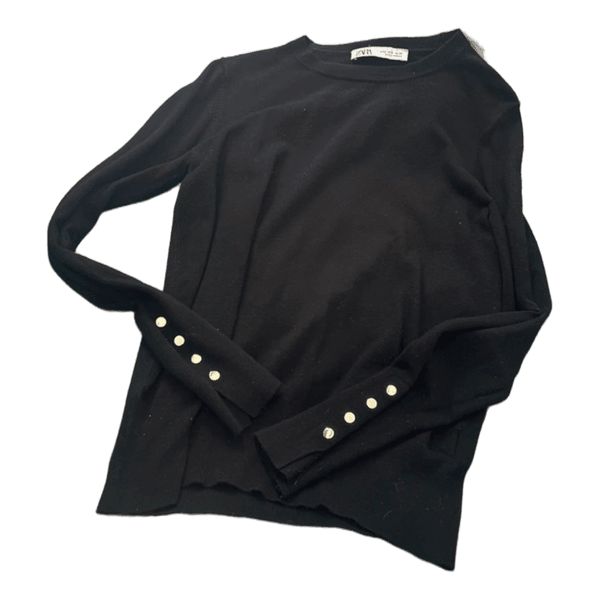 Sort Zara langærmet bluse