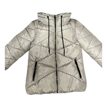 Beige quilted puffer jacket
