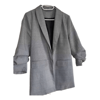 Grey plaid blazer