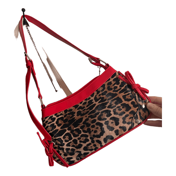 Leopard print shoulder bag