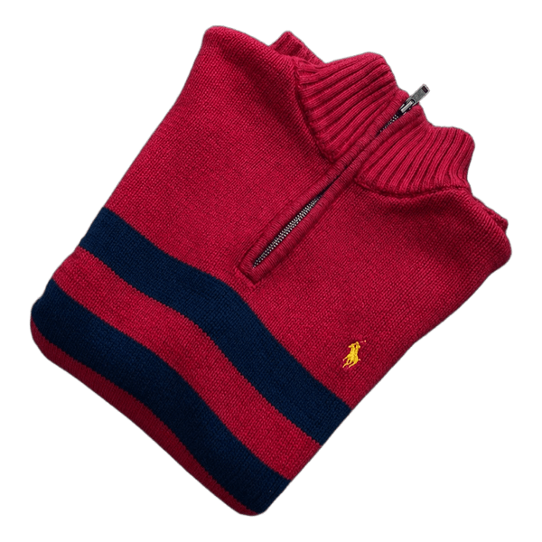 Red striped cotton sweater