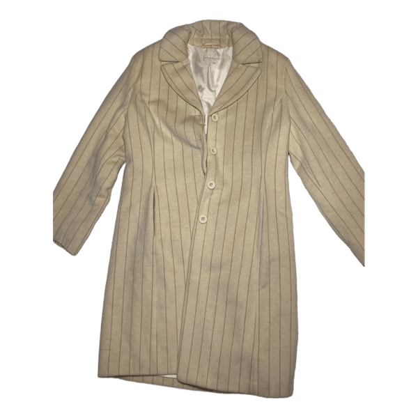 Beige striped wool coat/ei koskaan käytetty