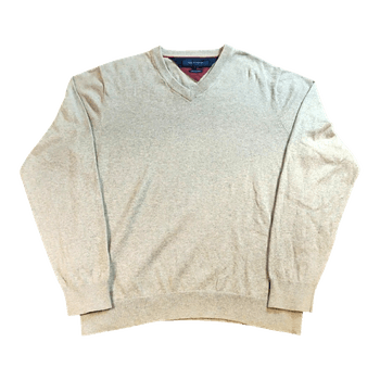 Tommy Hilfiger miesten V-aukkoinen neule - Puuvillaa Kashmir - Harmaa - M/L