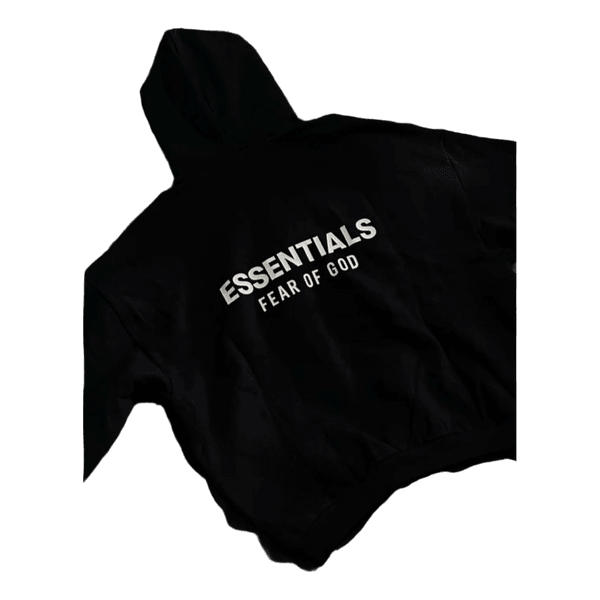 Sweat à capuche noir Essentials