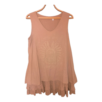 Beige tiered tunic top