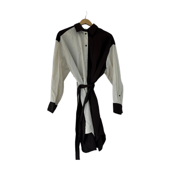 Black and white shirt dress